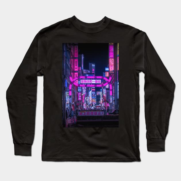 Kabukicho Gate - Vertical Long Sleeve T-Shirt by TokyoLuv